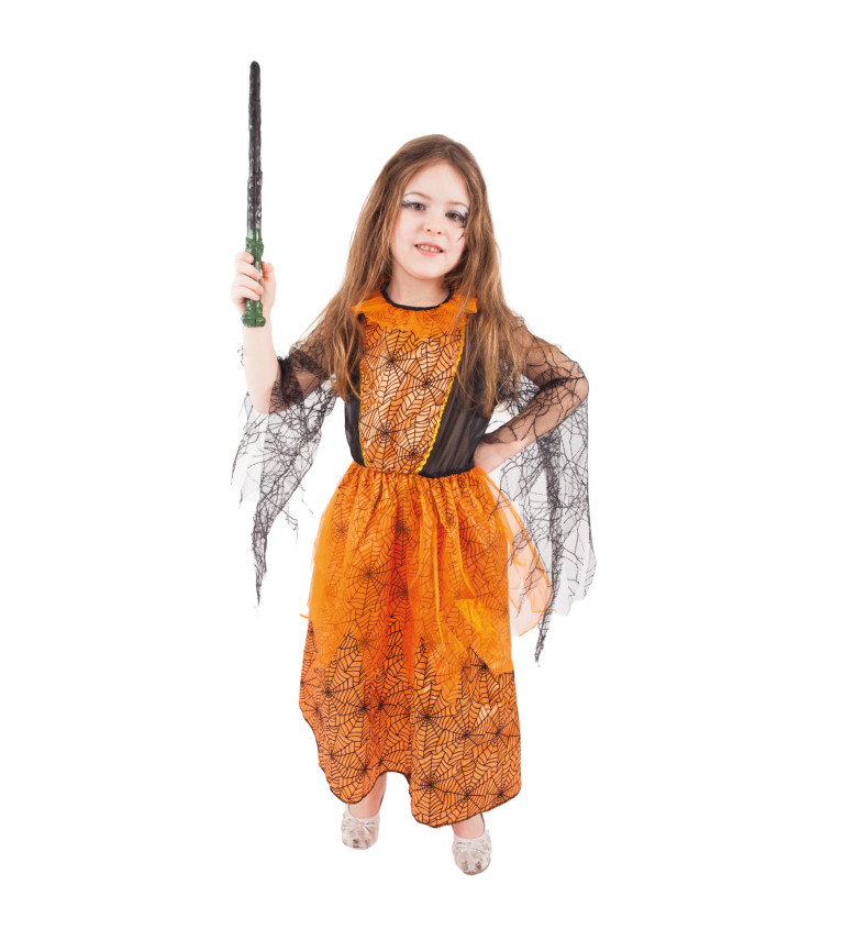 Oranžové dětské šaty - čarodějnické