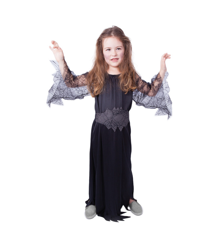 Čarodějnické dětské šaty - černá barva