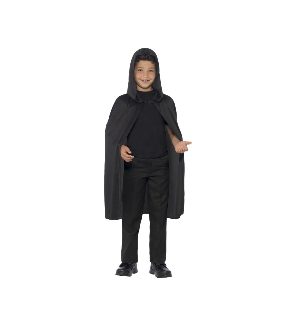 Plášť na Halloween s kapucí - dětský - černý