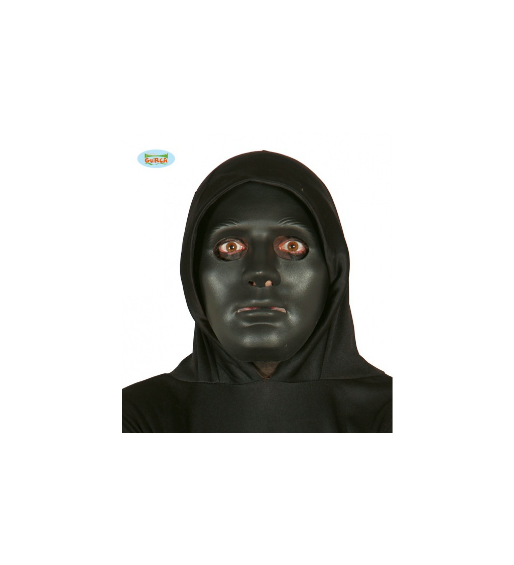 Černá halloweenská maska z PVC