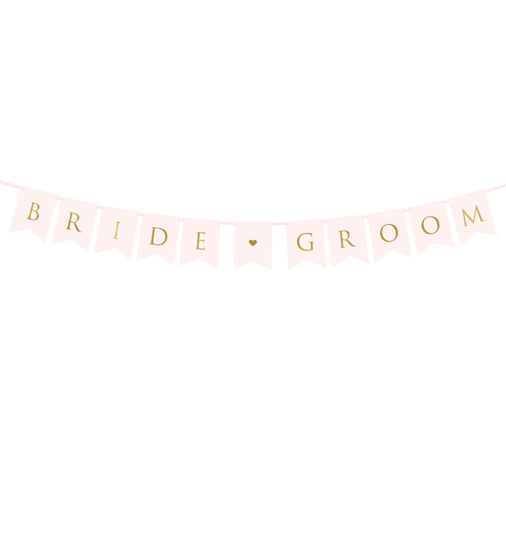 Světle růžový banner - Bride Groom