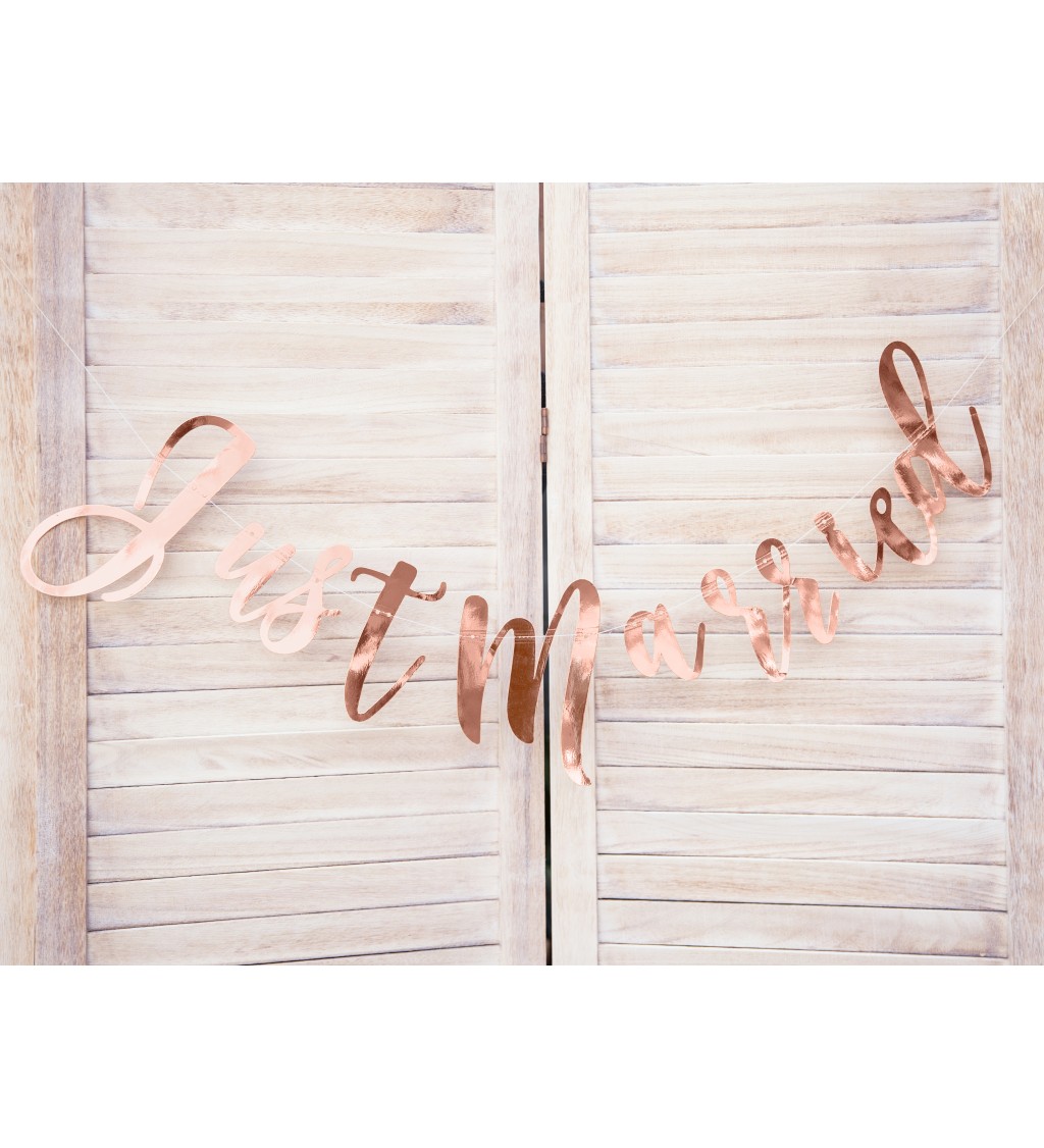 Banner Just Married - rose gold