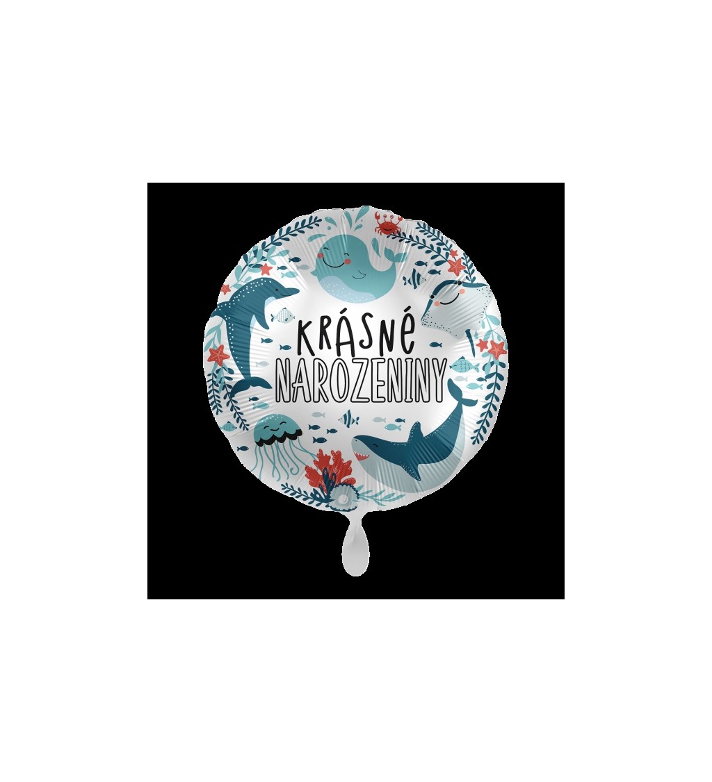 Balónek s mořskými zvířaty - Krásné narozeniny