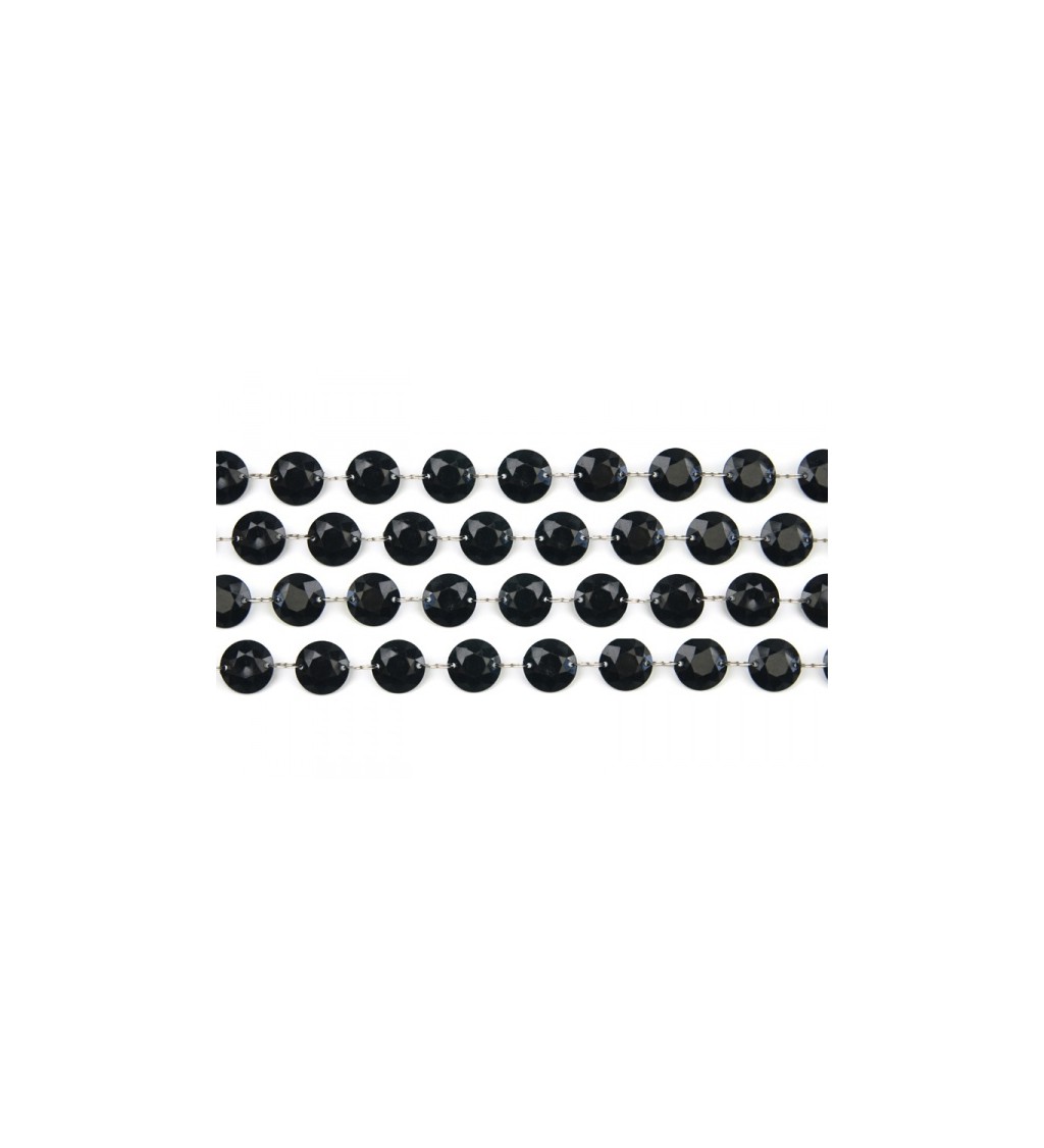 Černé dekorační krystaly - girlanda