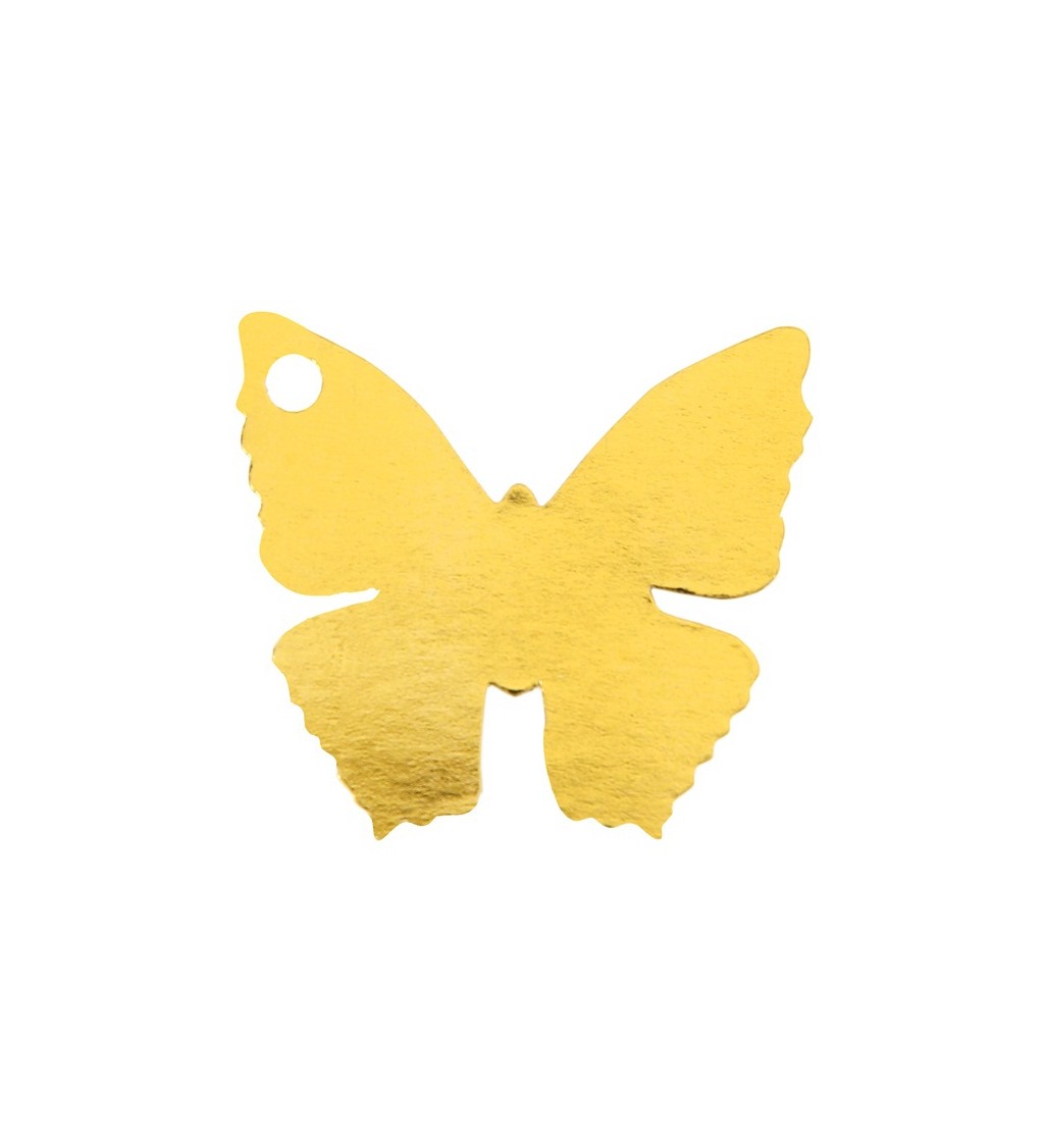 Metalický zlatý motýlek - jmenovka