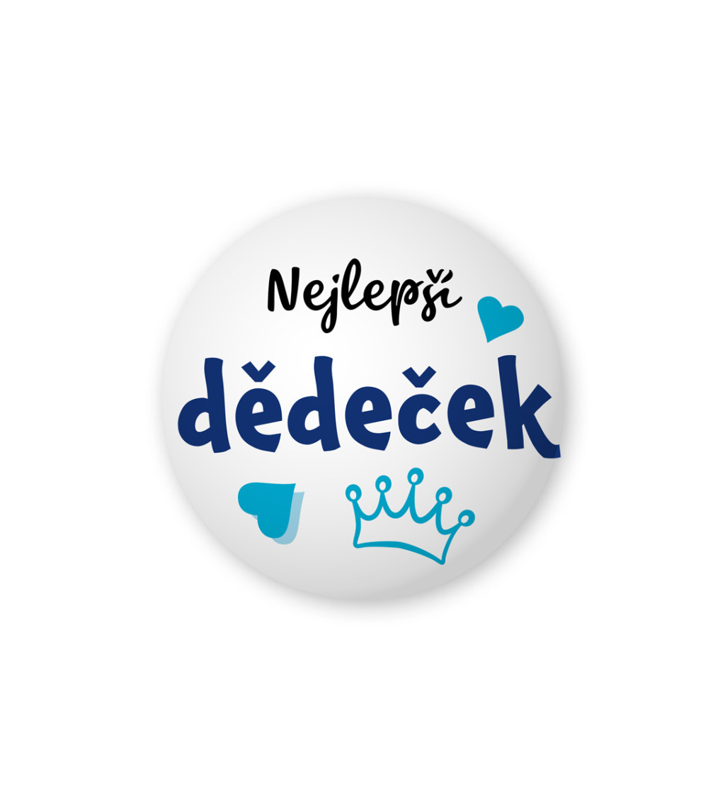 Placka s nápisem - Nejlepší dědeček