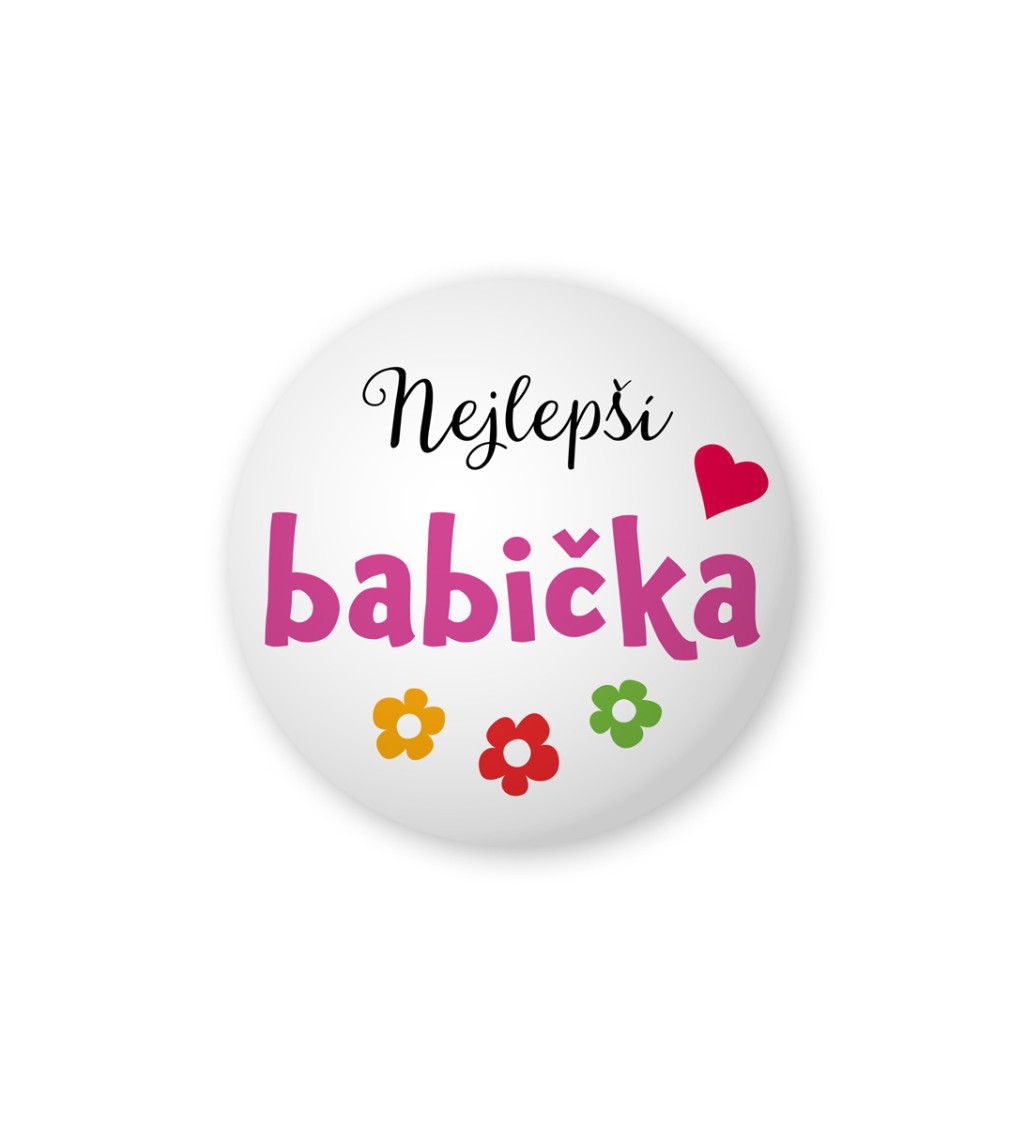 Placka s nápisem - Nejlepší Babička