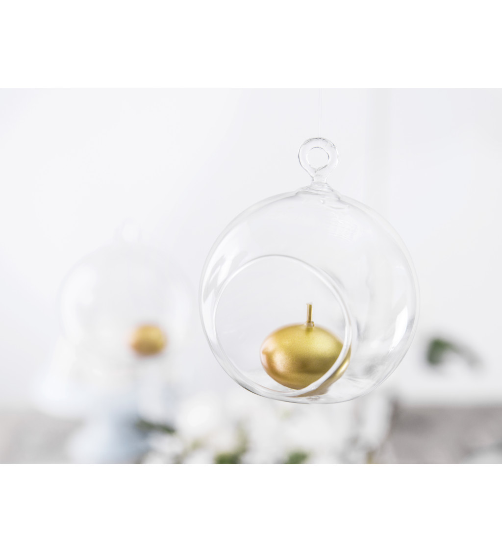 Skleněná koule - závěsný svícen