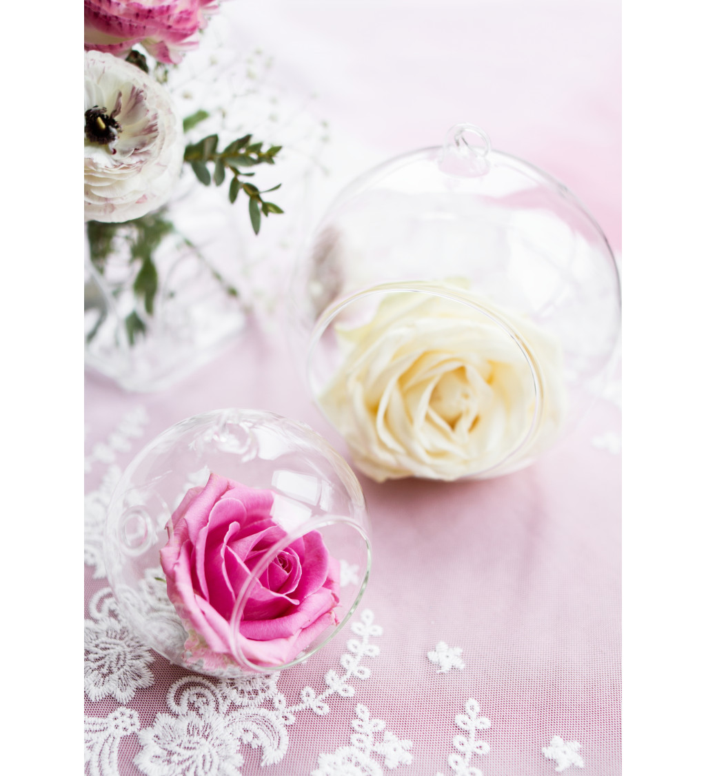 Skleněná koule - závěsný svícen