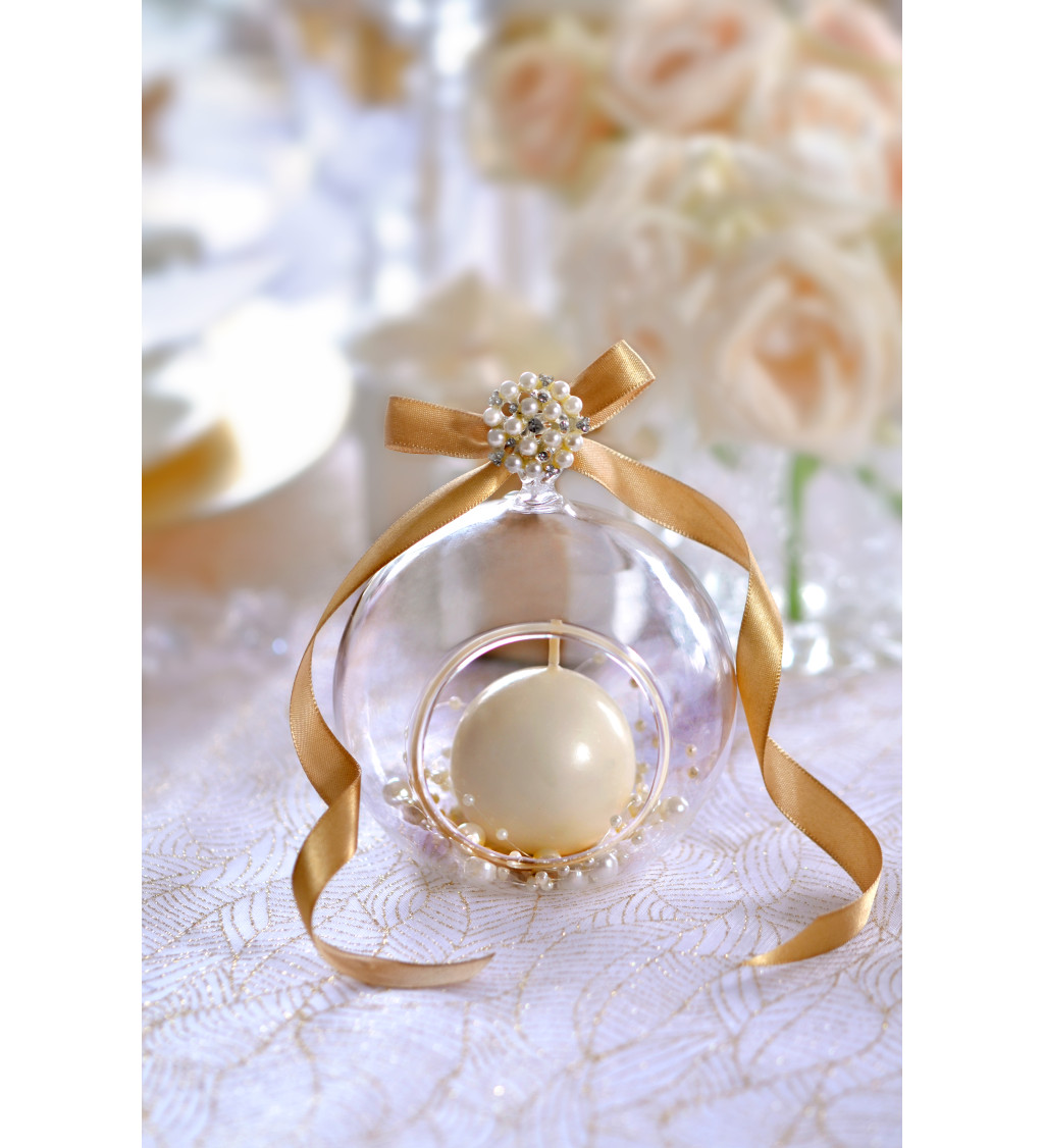 Skleněná koule - závěsný svícen