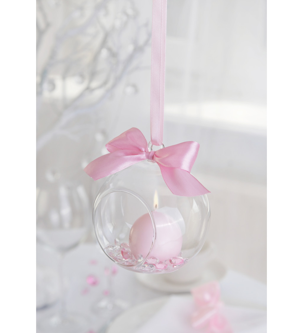 Skleněná koule - závěsný svícen