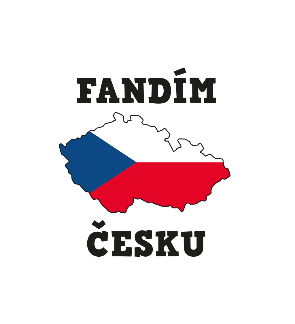 Pánské triko bílé - Fandím Česku