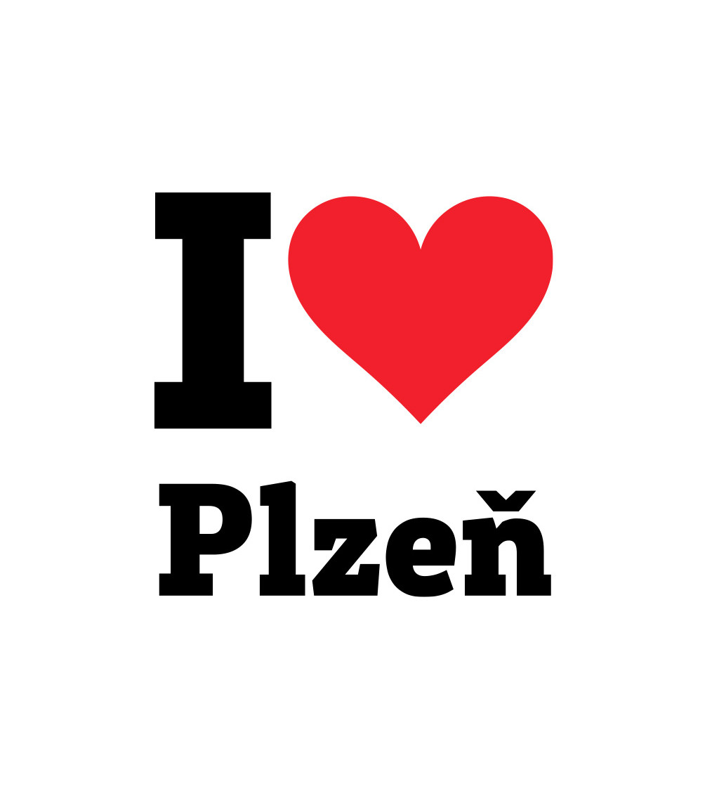 Dámské bílé triko - I love Plzeň