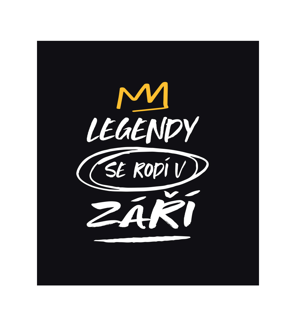 Pánské triko černé - Legendy se rodí v září