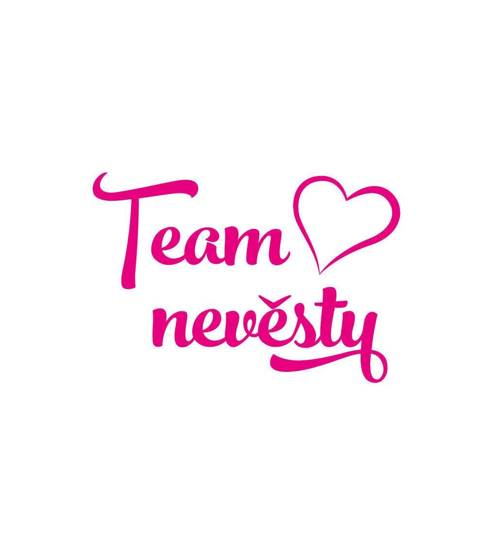 Dámské triko bílé - Team nevěsty srdce