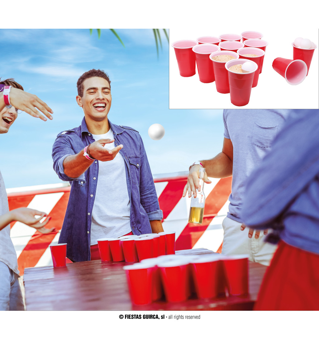 Beer pong, 12 pohárů a 15 míčků