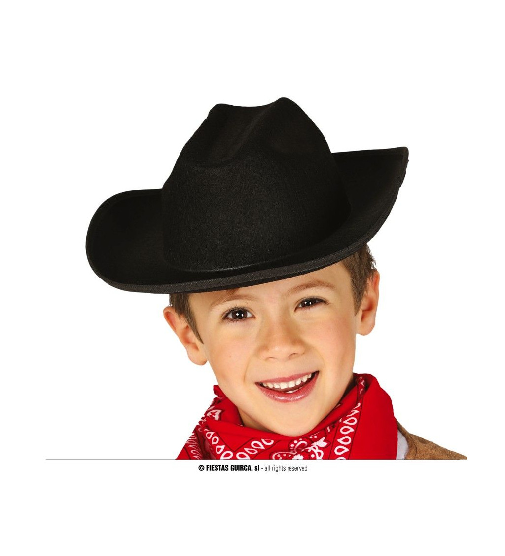 Dětský černý  kovbojský klobouk