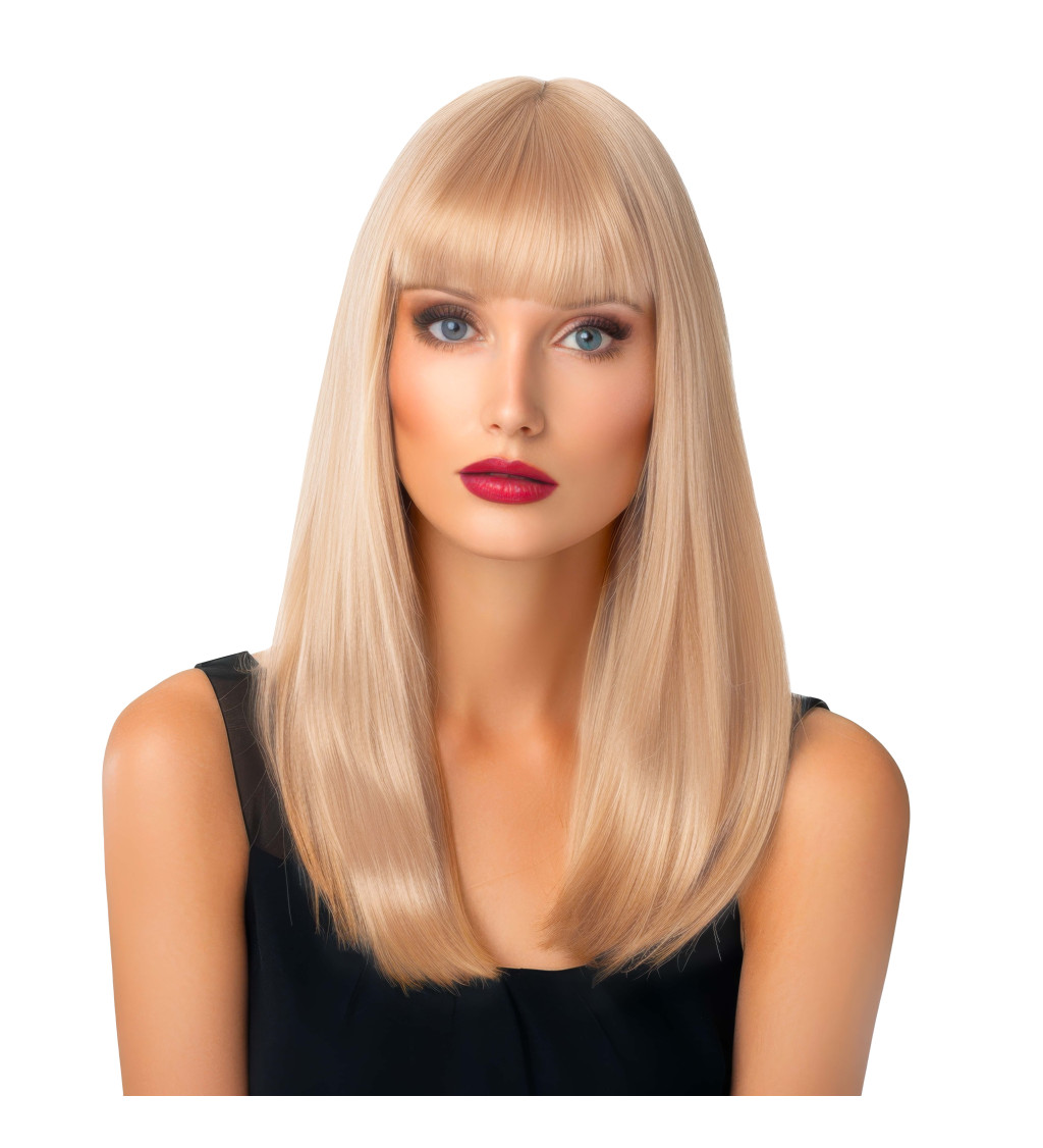 Paruka - rovná s ofinou, blond
