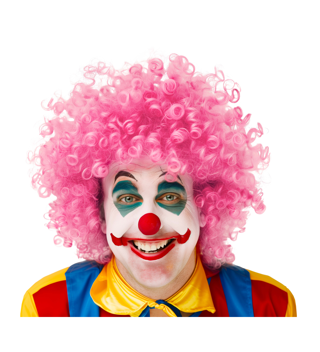 Paruka - afro, růžová