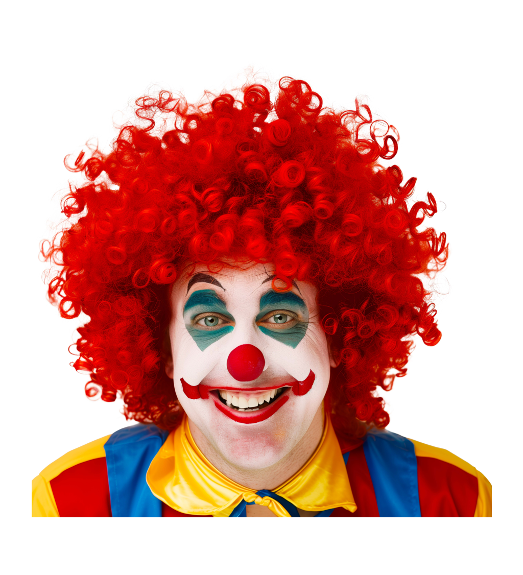 Paruka - afro, červená