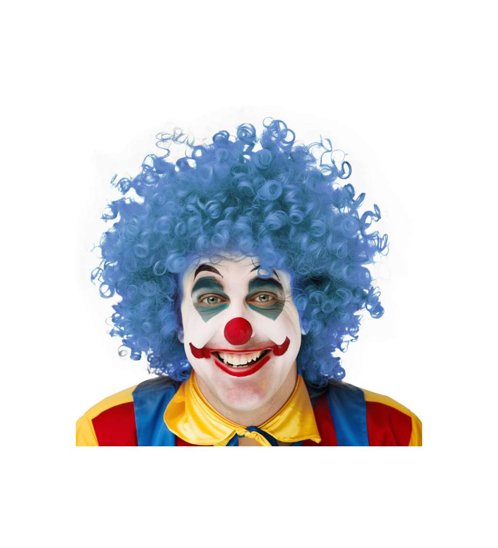 Paruka - afro, modrá