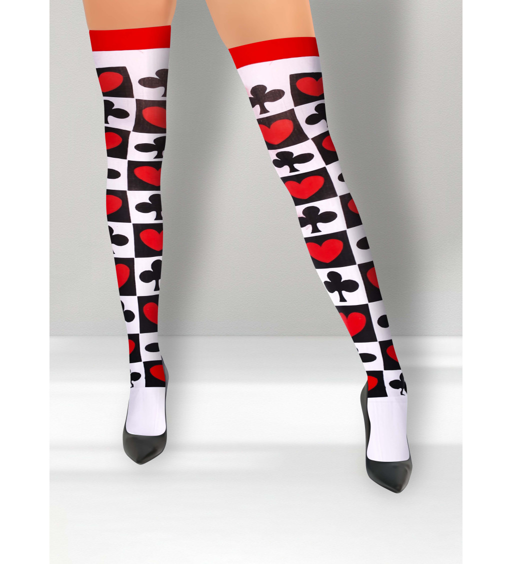 Punčochy s potiskem - poker