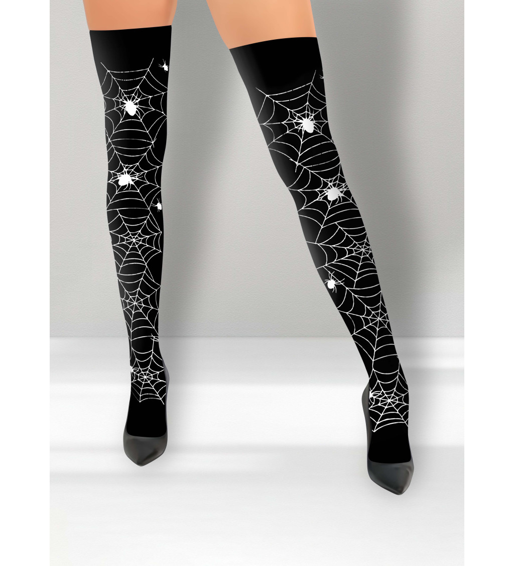 Punčochy s potiskem - pavučiny