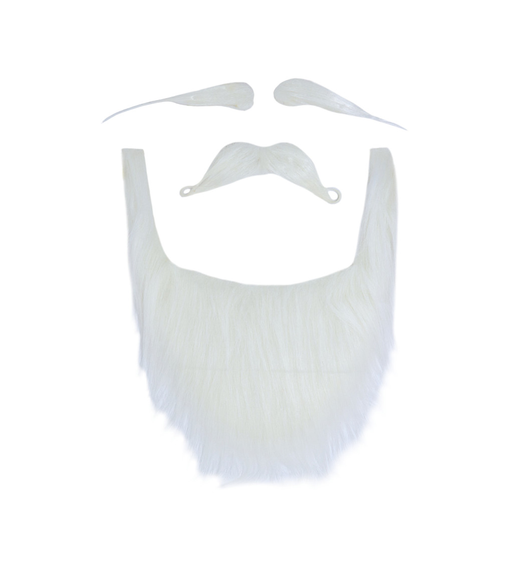 Sada - bílé vousy, knír, obočí