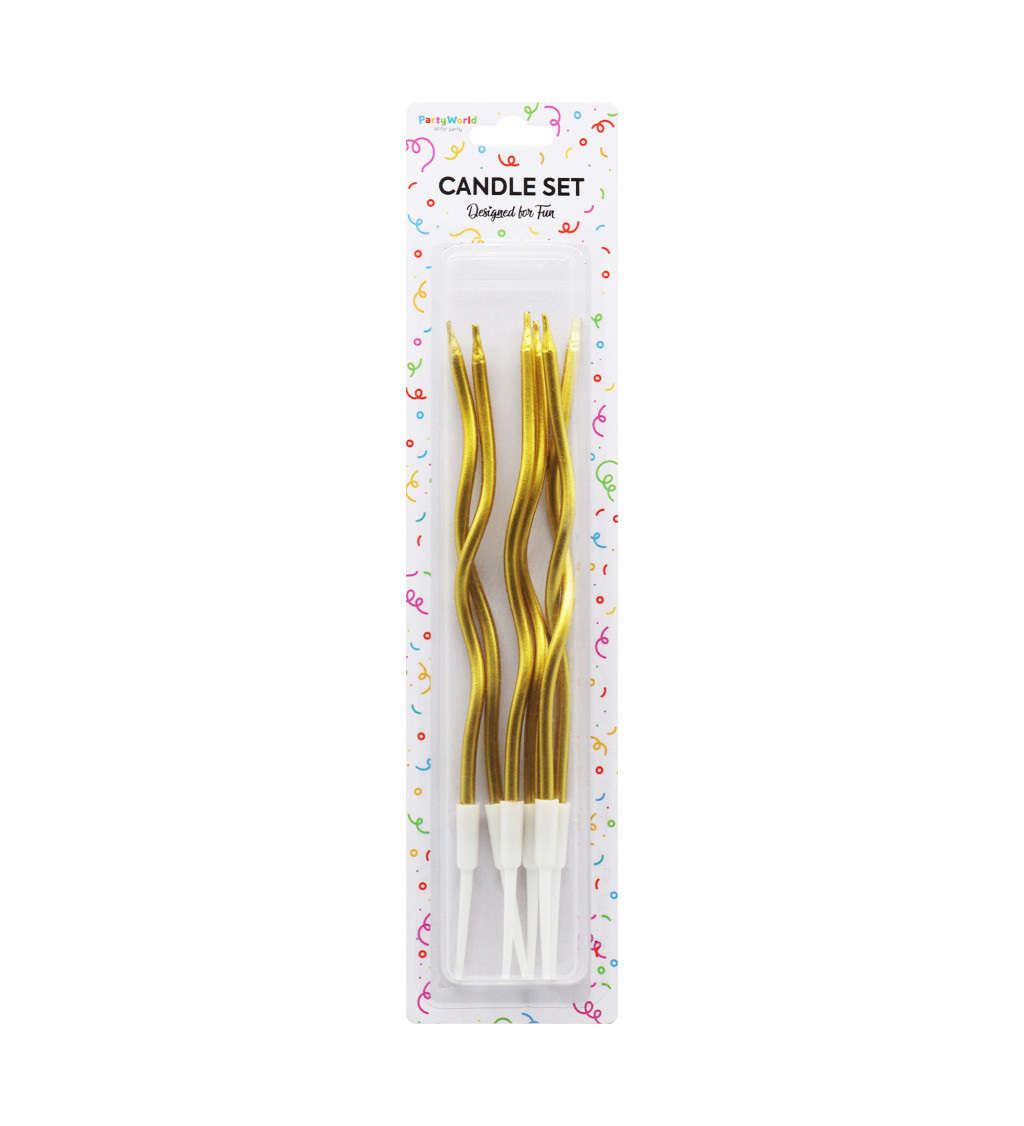 Spirálové svíčky - zlaté 14 cm