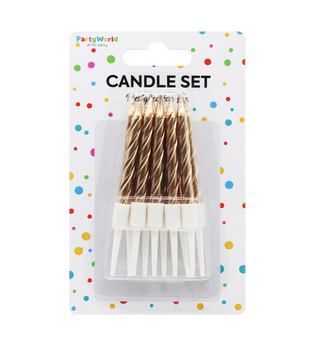 Spirálové svíčky - rosegold 6 cm