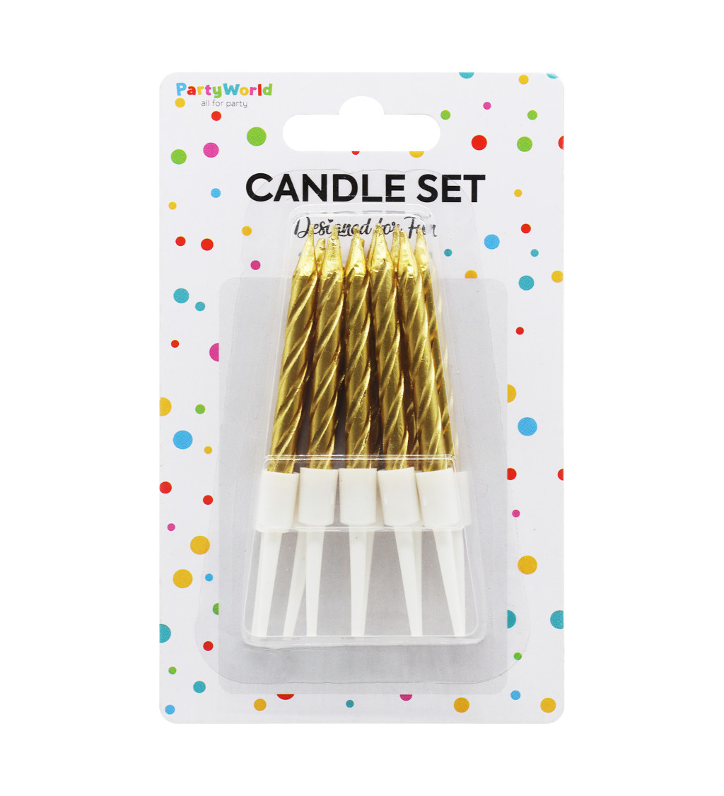 Spirálové svíčky - zlaté 6 cm