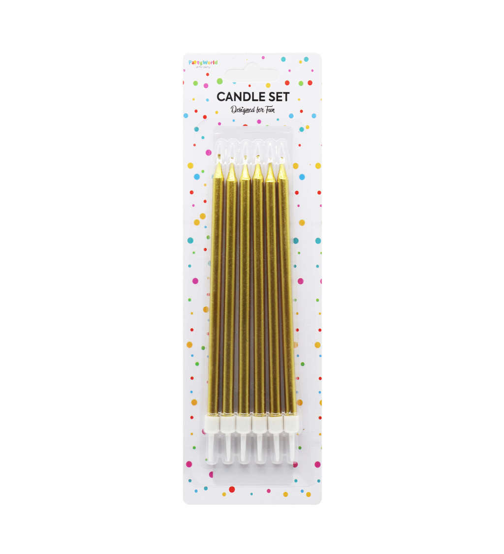 Narozeninové svíčky - zlaté 11 cm