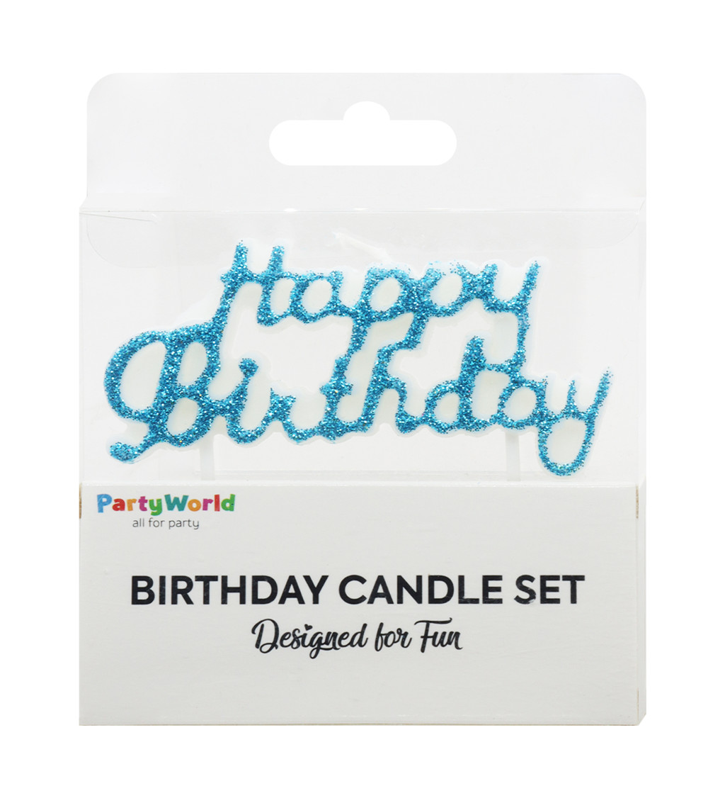 Narozeninová svíčka glitrovaná - modrá