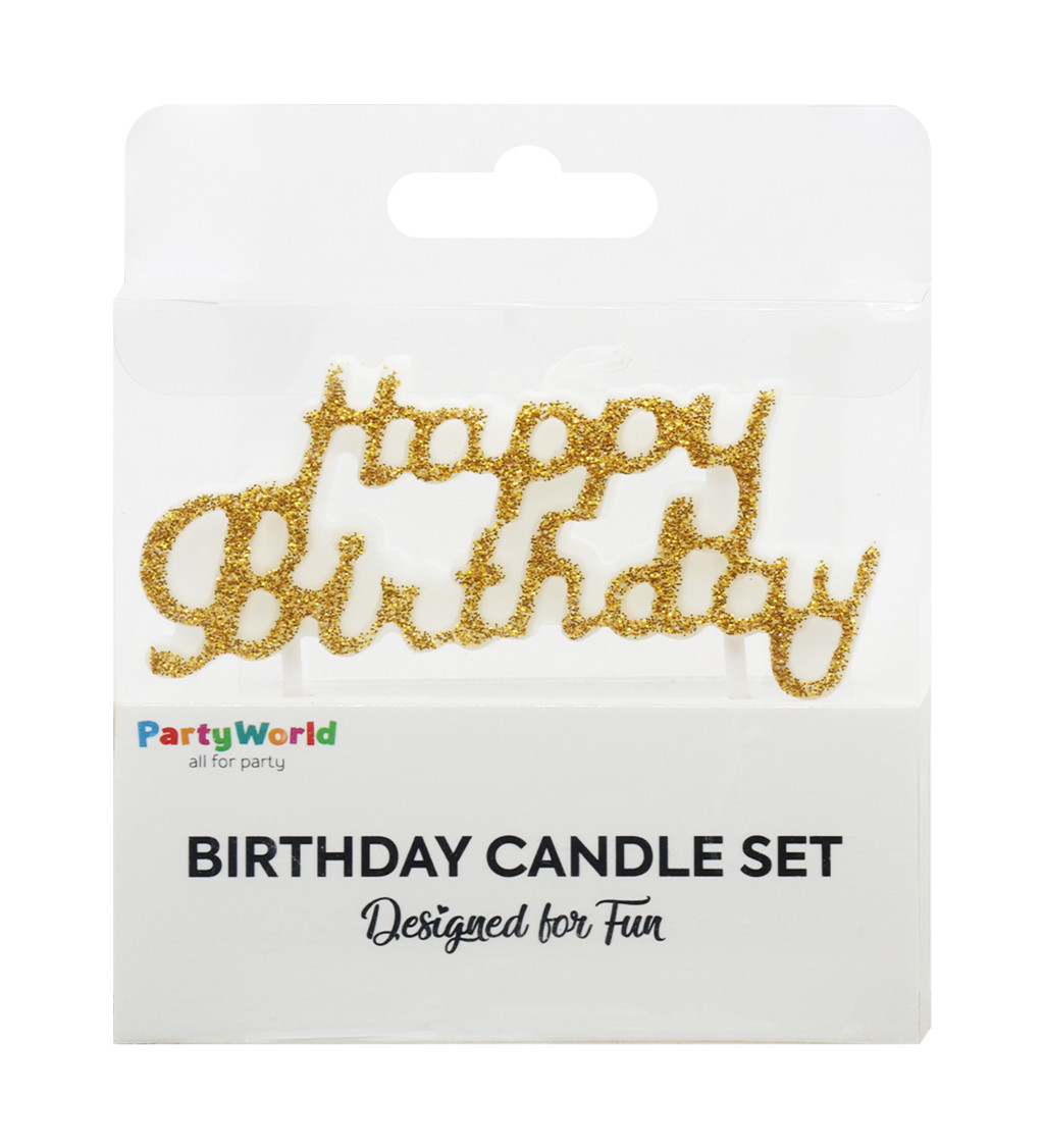 Narozeninová svíčka glitrovaná - žlutá