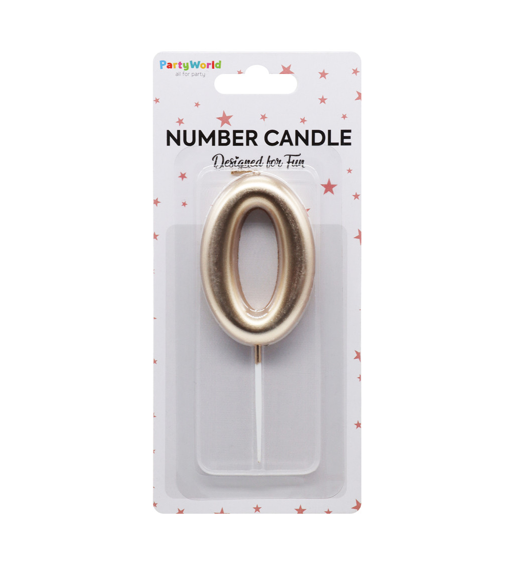Dortová svíčka číslo 0 - rosegold