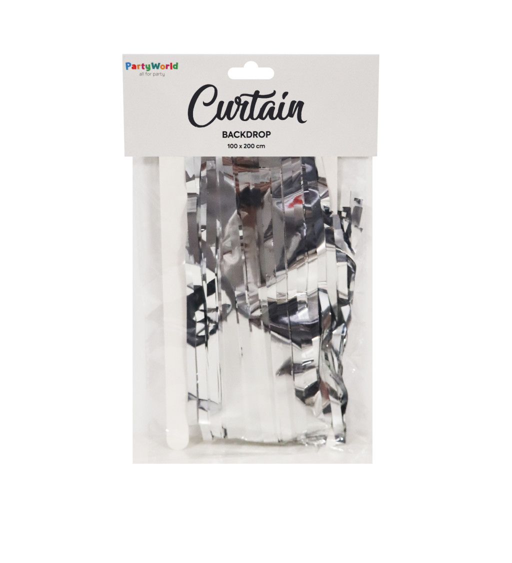 Party závěs fóliový - stříbrný