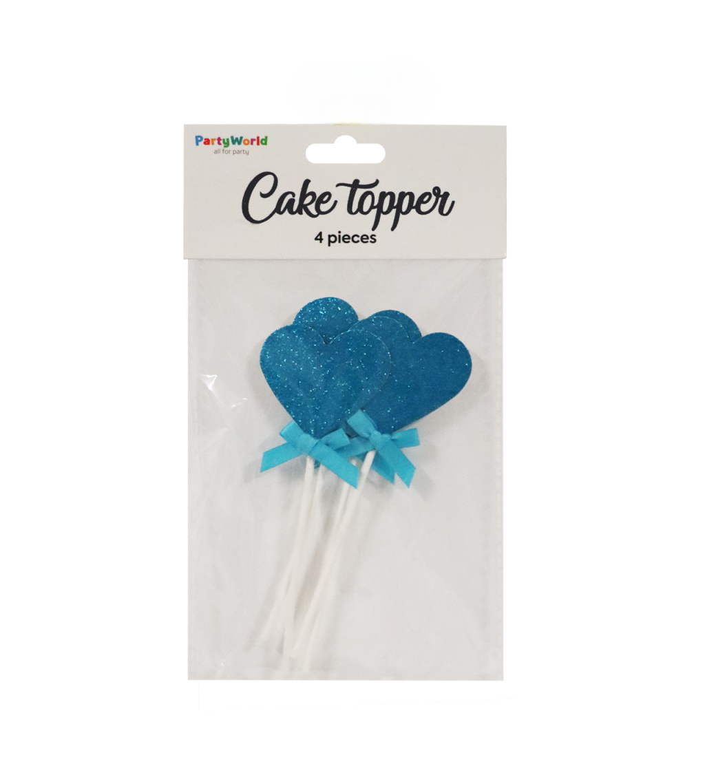 Zápich do dortu srdce - světle modrá