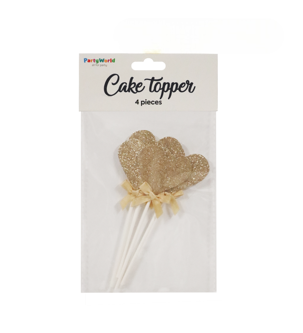 Zápich do dortu srdce - rosegold