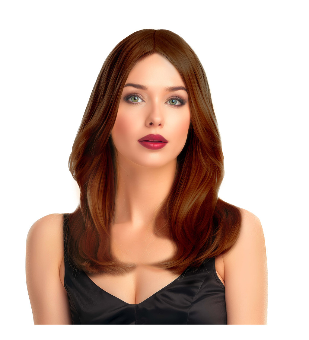 Paruka - vlnitá, hnědá