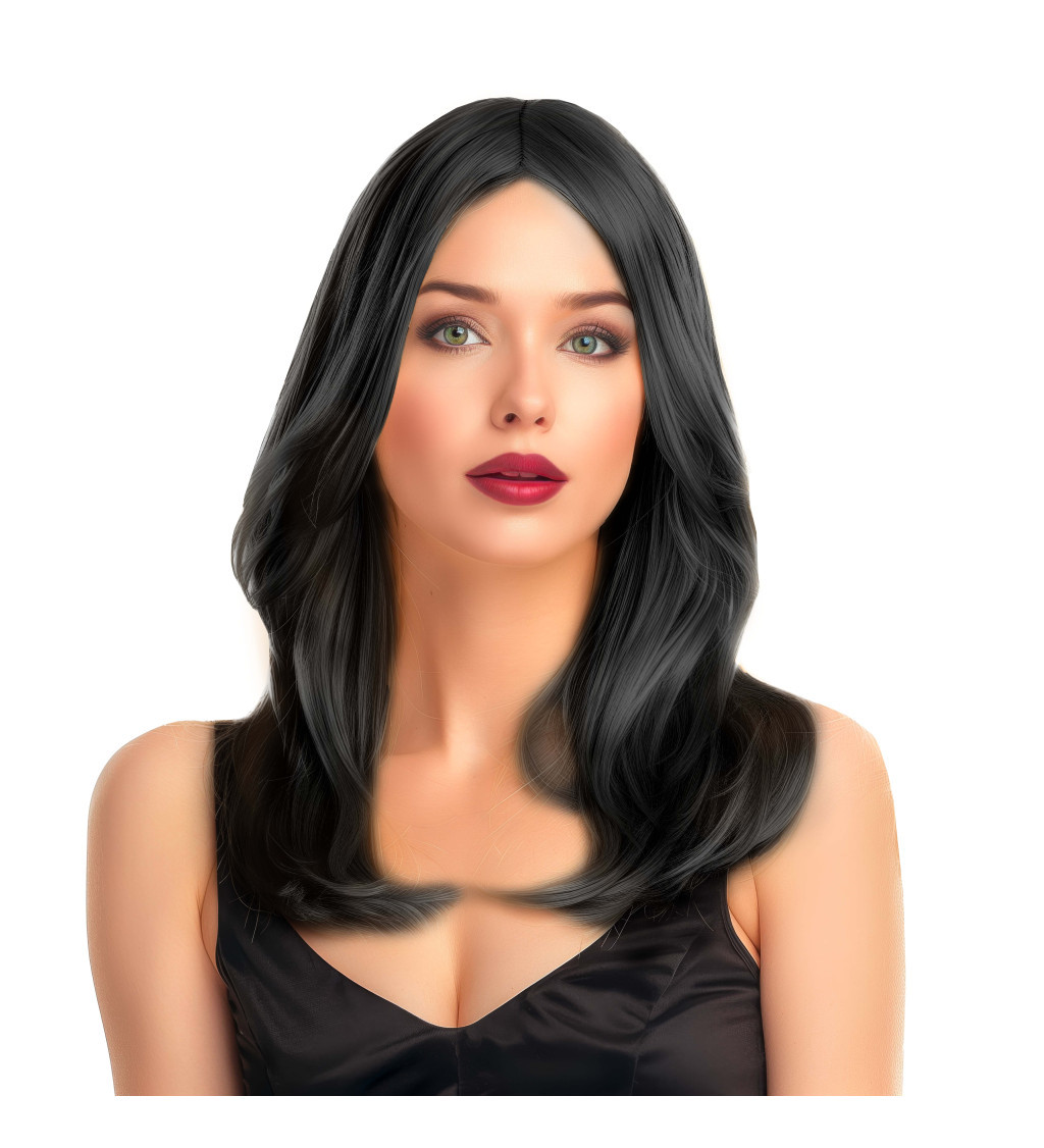 Paruka - vlnitá, černá