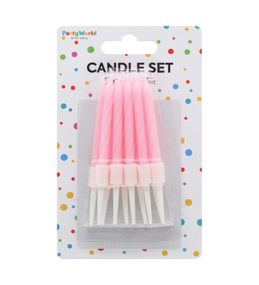 Spirálové svíčky - růžové 6cm