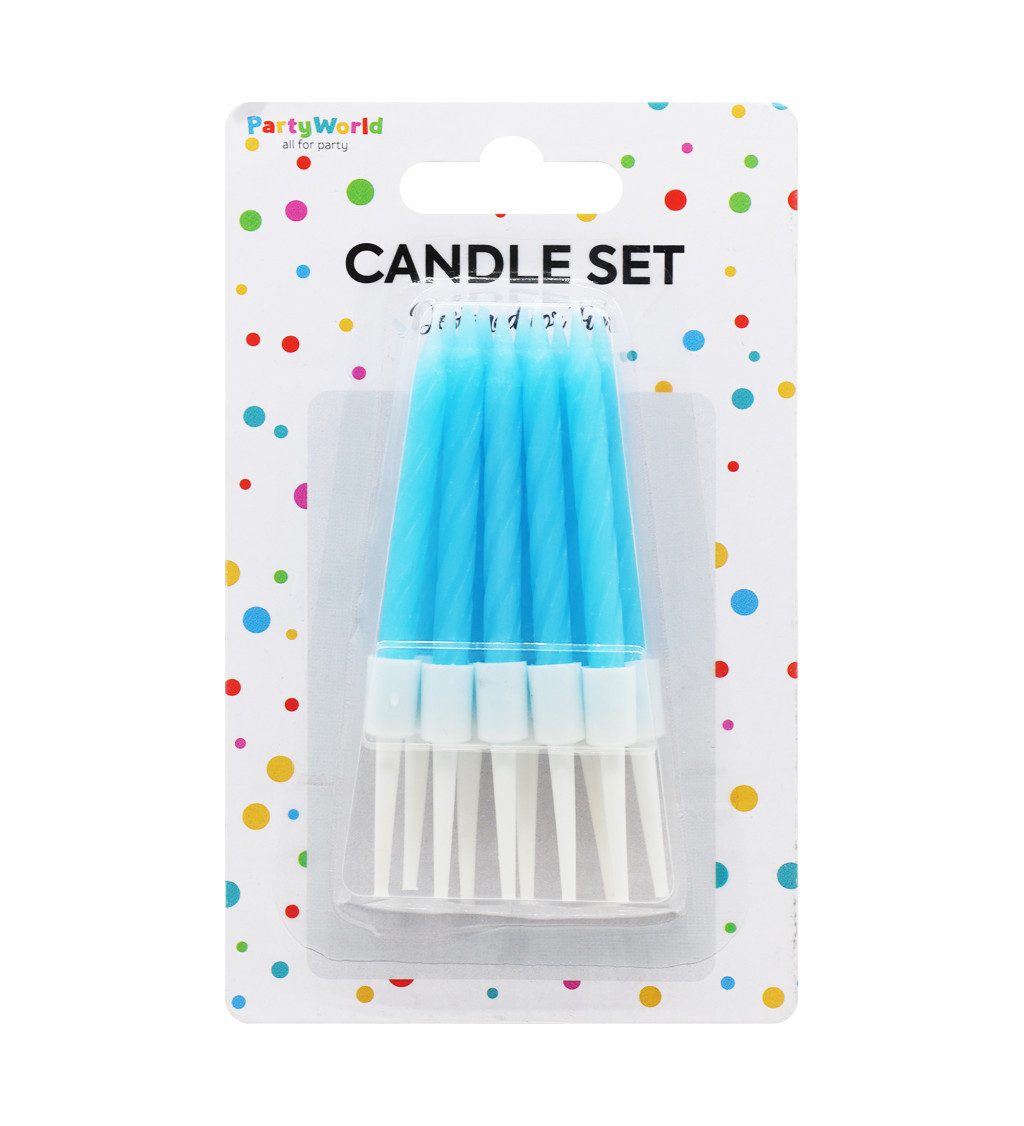 Spirálové svíčky - modré 6 cm