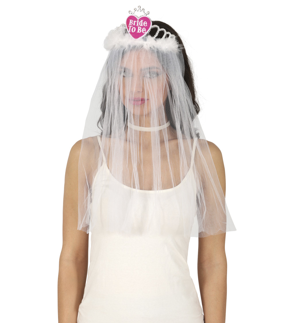 Svatební závoj se srdíčkovou tiárou