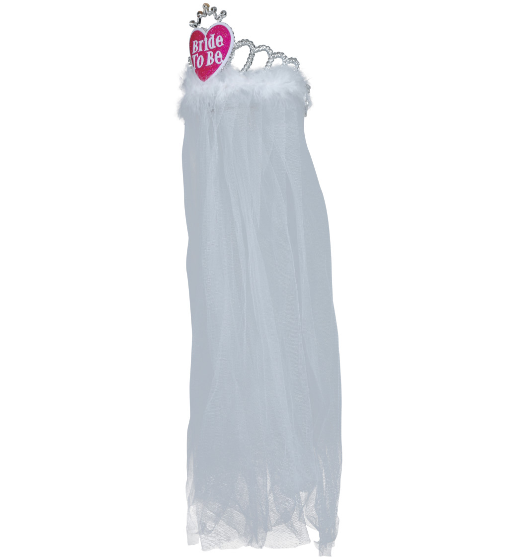 Svatební závoj se srdíčkovou tiárou