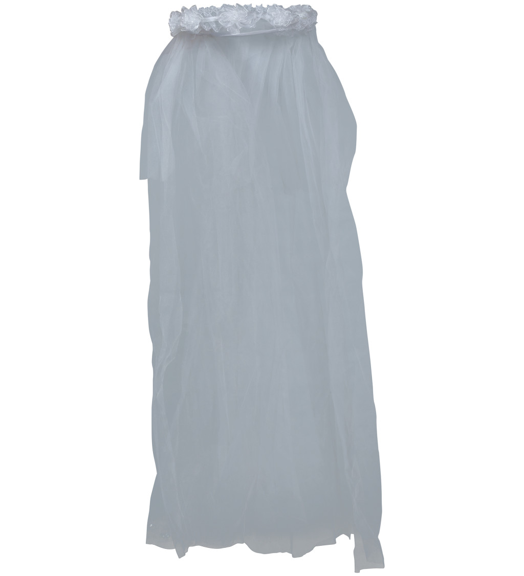 Svatební závoj s květinovou korunkou