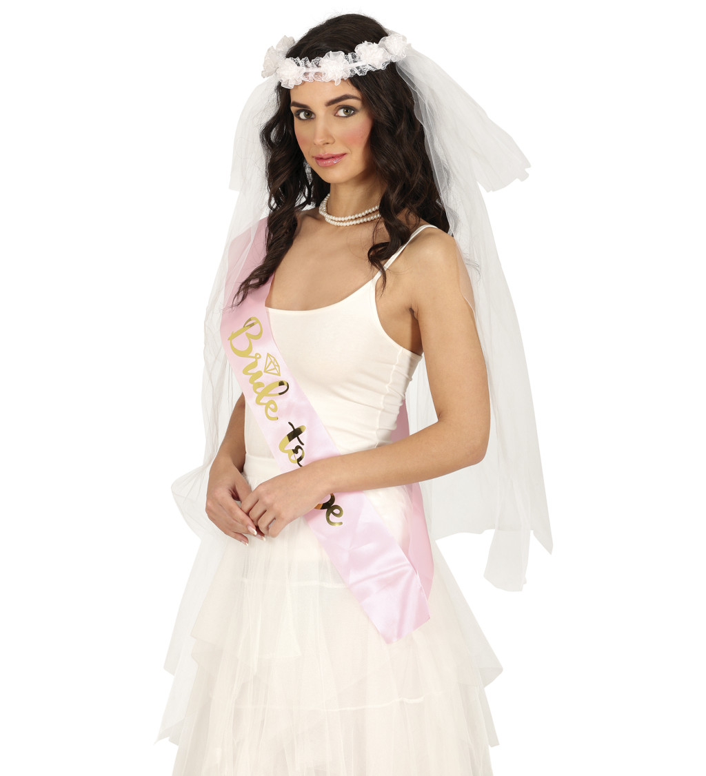 Svatební závoj s květinovou korunkou