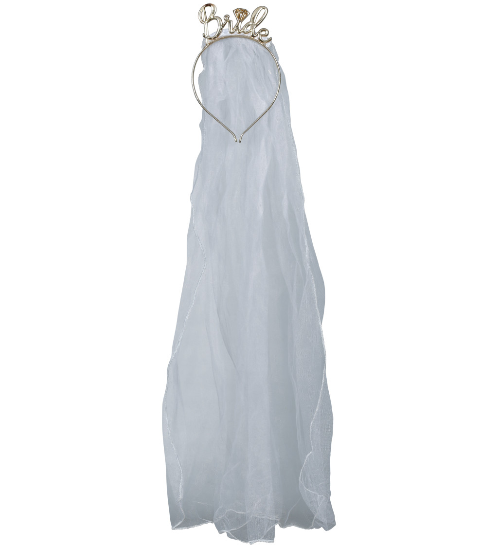 Závoj nevěsty s plastovou tiárou