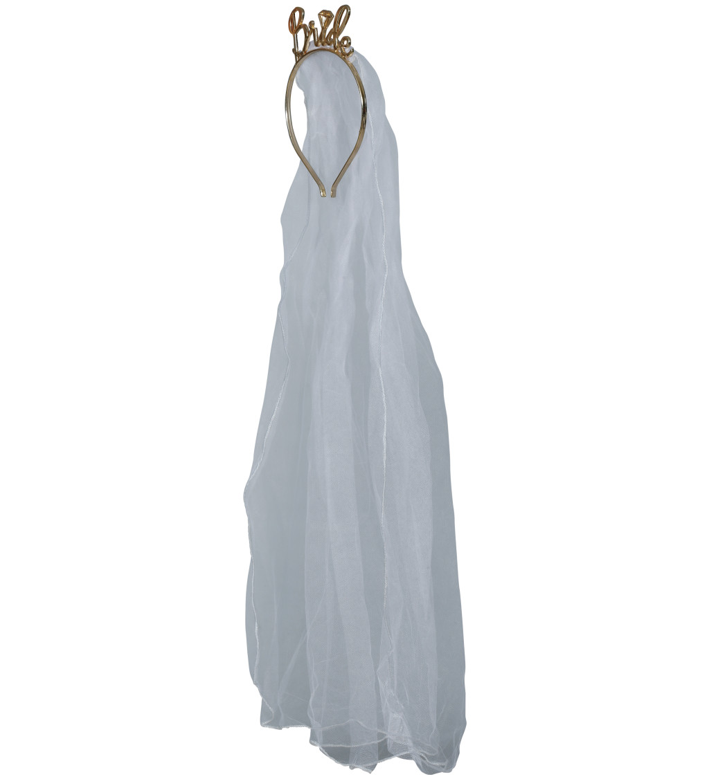 Závoj nevěsty s plastovou tiárou