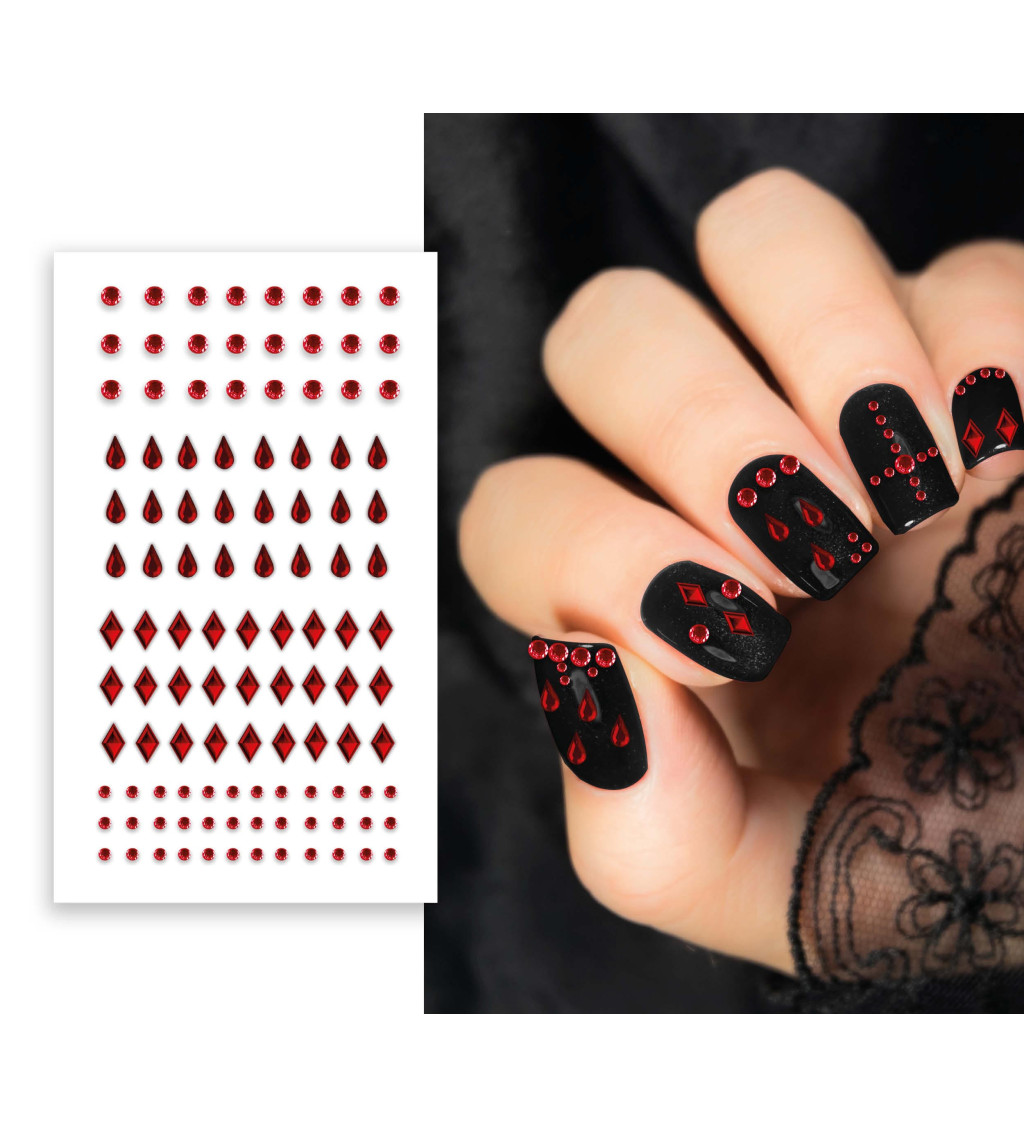 Červené samolepky na nehty