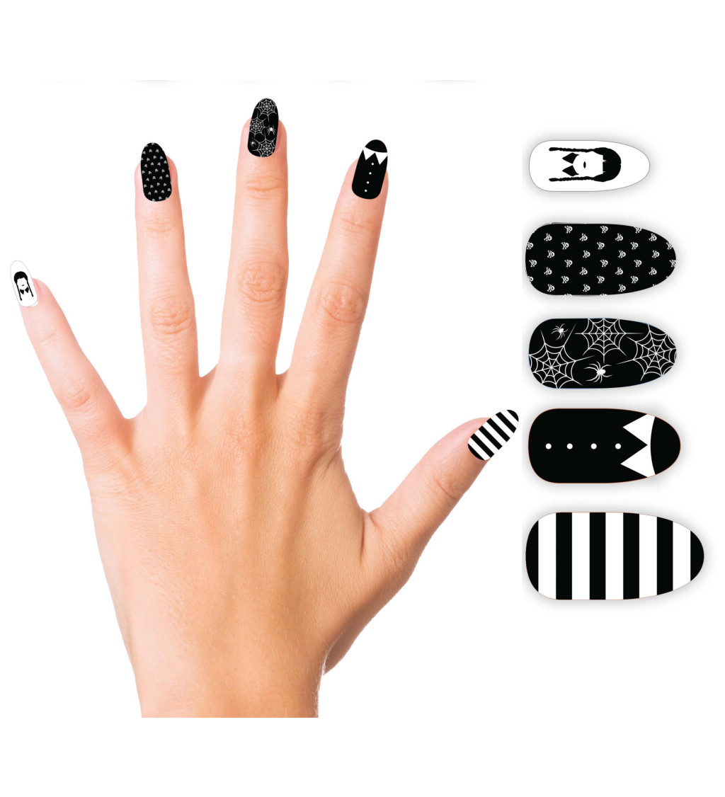 gotické nehty pro dívky s lepidlem